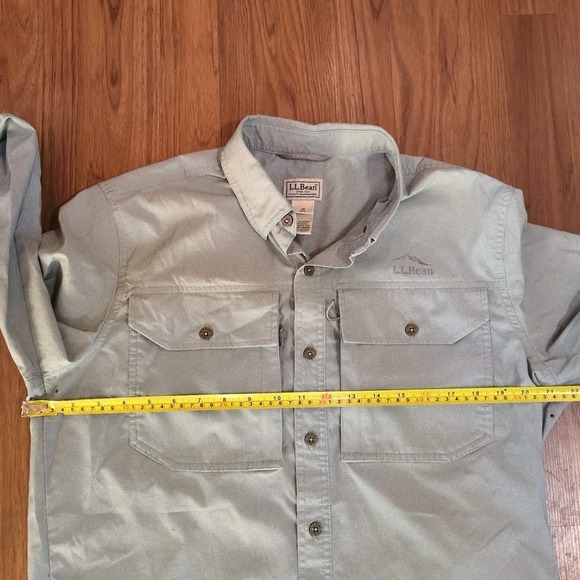 L L Bean Mens Shirt Olive Green Long Sleeve Sz M No Fly Zone Fishing Hiking $99 - Picture 16 of 16